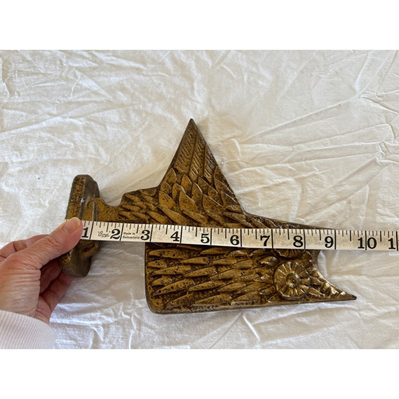 Mid Century Horned Owl Sculpture Modernist Figurine Gold Metal Statue Art MCM - Picture 3 of 9